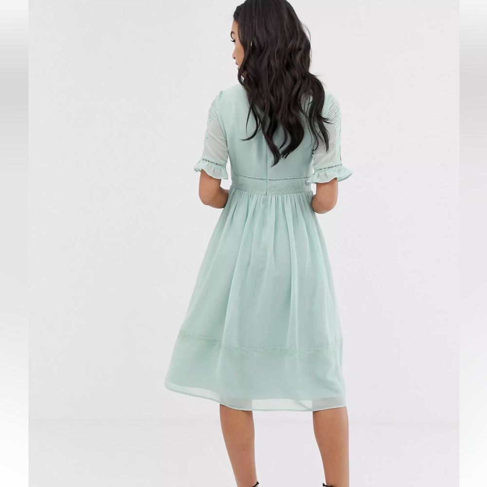 ASOS Blue mint short flower dress in size 2 - Picture 2 of 14